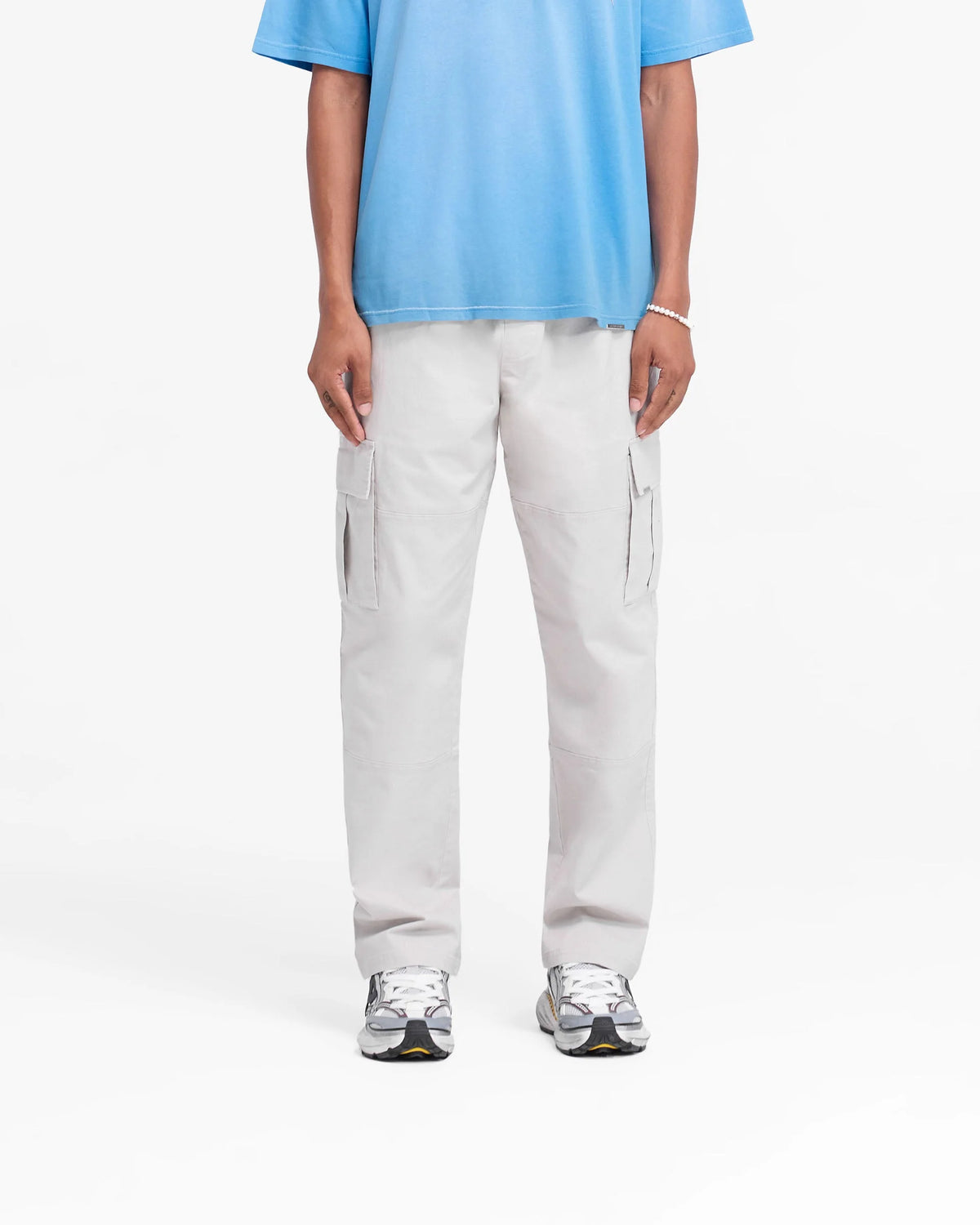 Men’s White Cargo Pants, Flap Pocket
