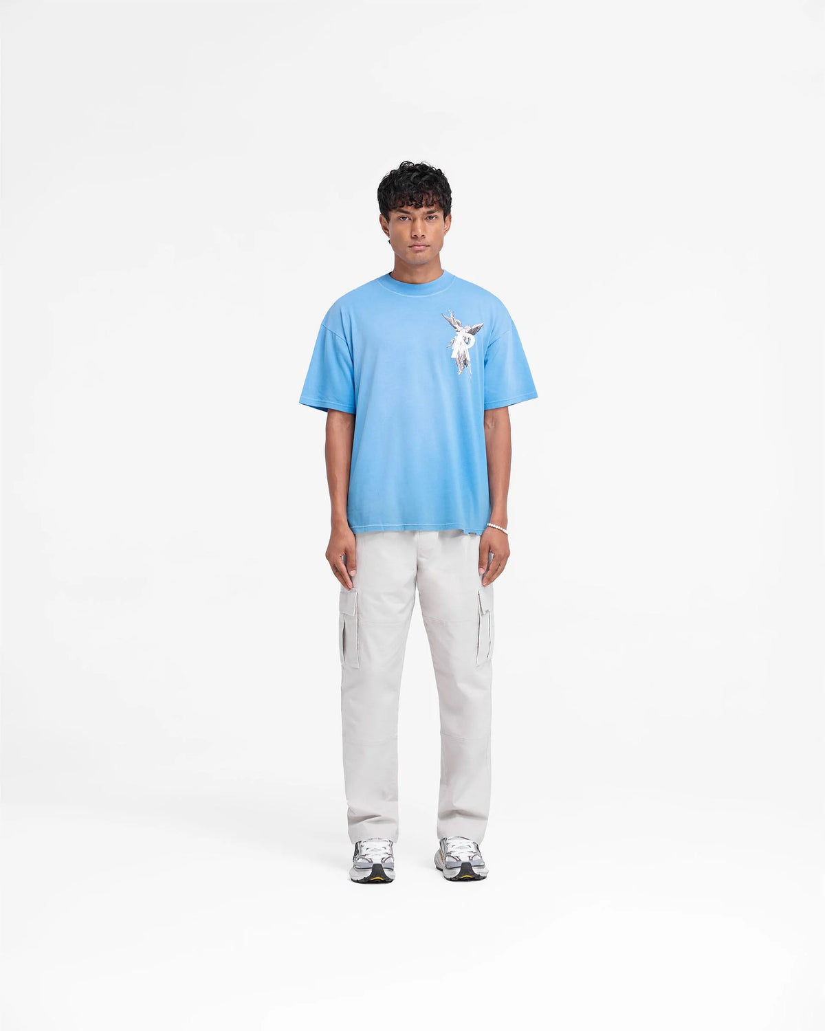 Men’s White Cargo Pants, Flap Pocket