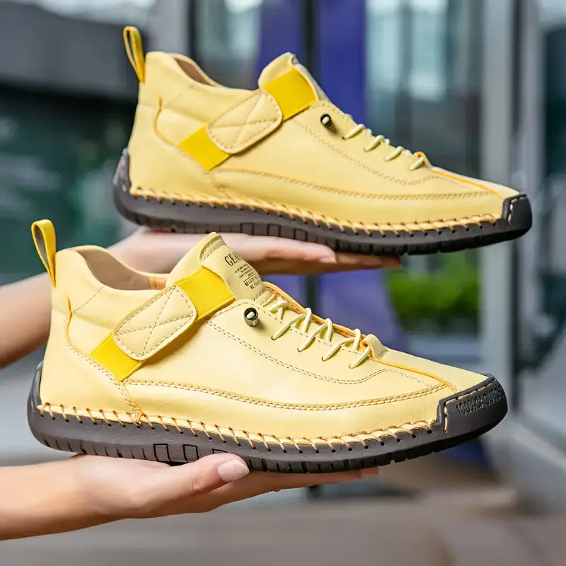 Lace Up Sneakers with Cushioned Insole and Stable Sole, Breathable Upper Material