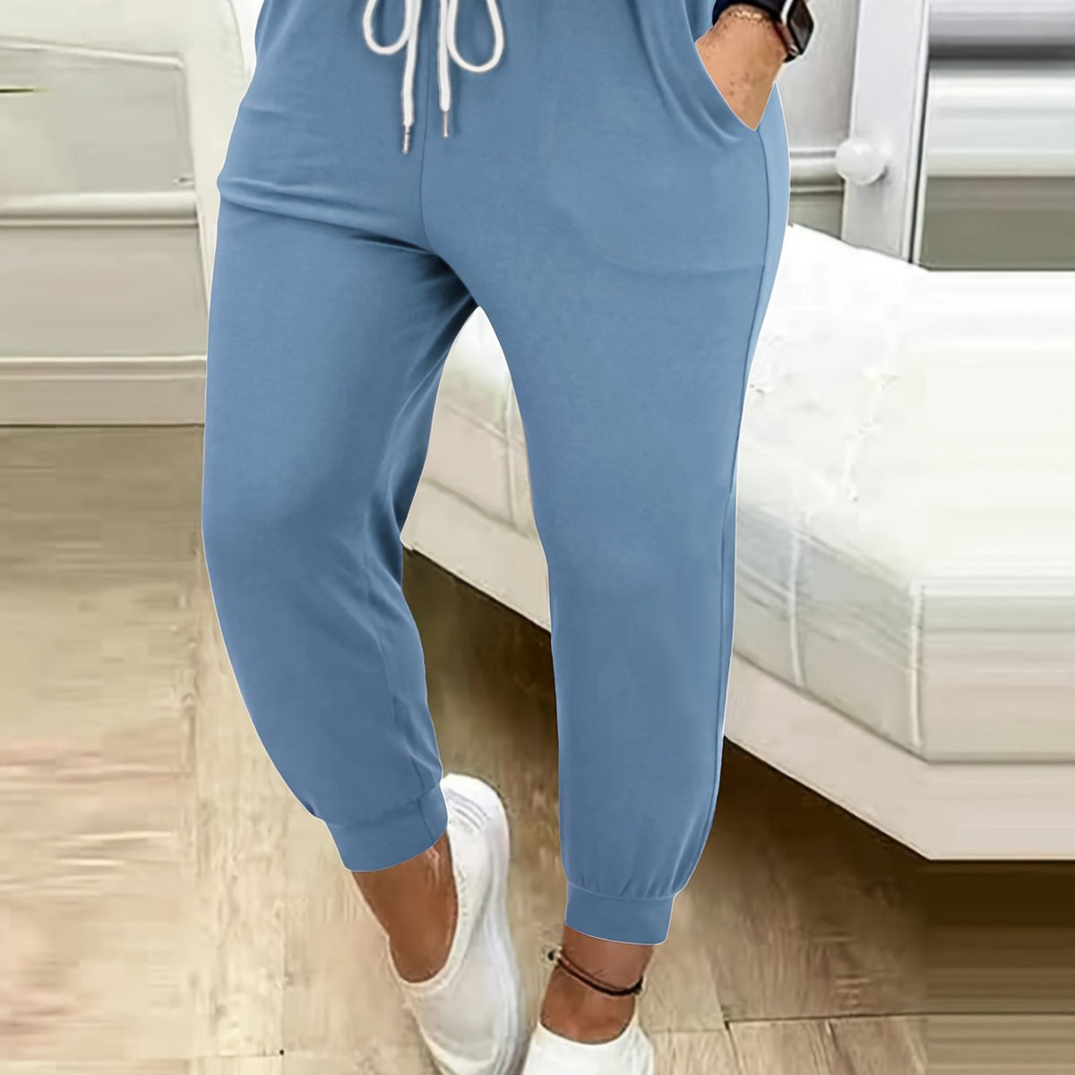 Tapered Joggers with Adjustable Drawstring Waist and Side Pockets