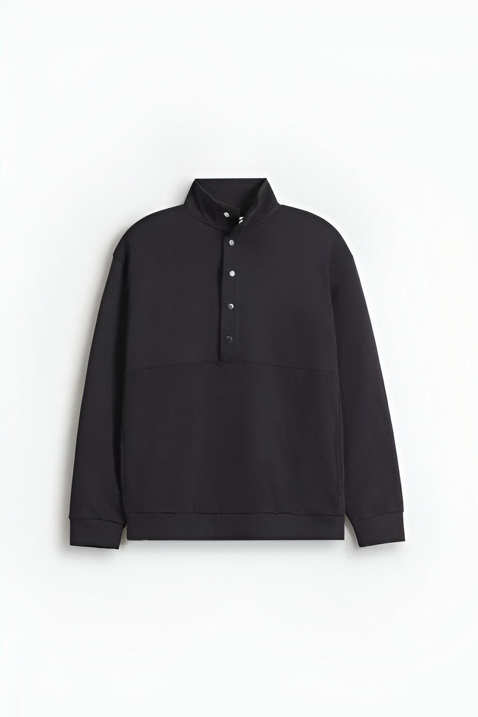 Men’s Quarter Placket Sweatshirt, Mock Neck Long Sleeve