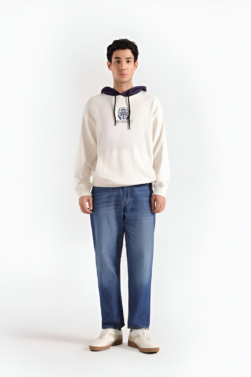 Men’s Color-Block Hoodie, Drawcord Hood