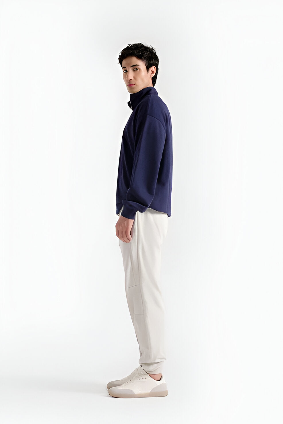 Men’s Basic Quarter Zip-Up Sweatshirt, Soft Long Sleeve
