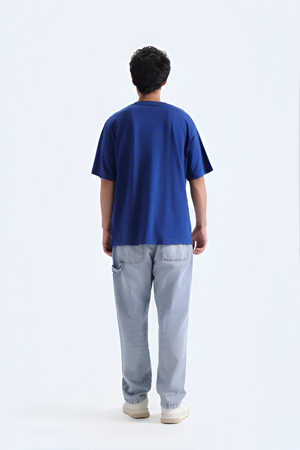 Men’s T-Shirt With Label Patch, Crew Neck