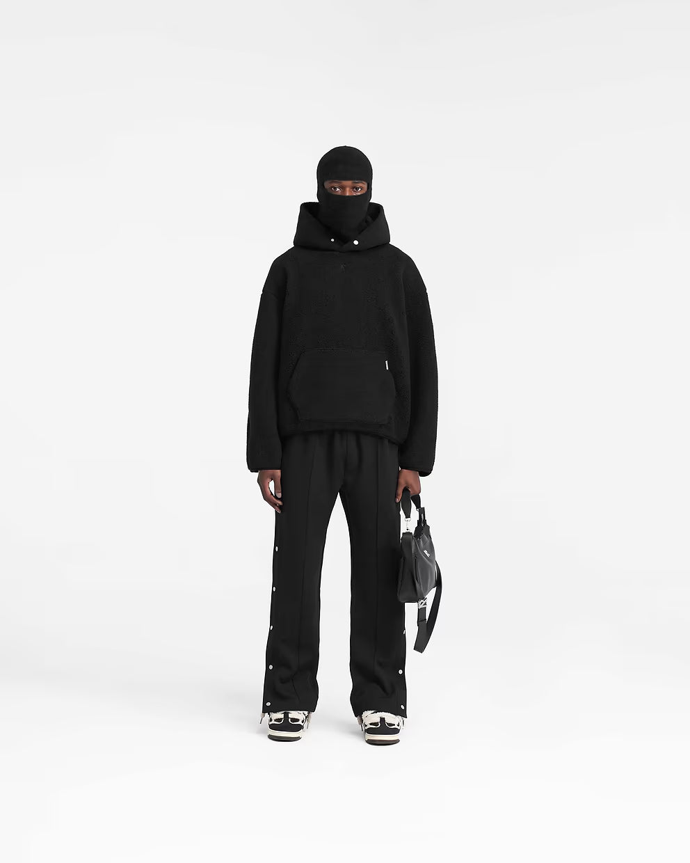Men’s Popper Pant Black, Split Hem