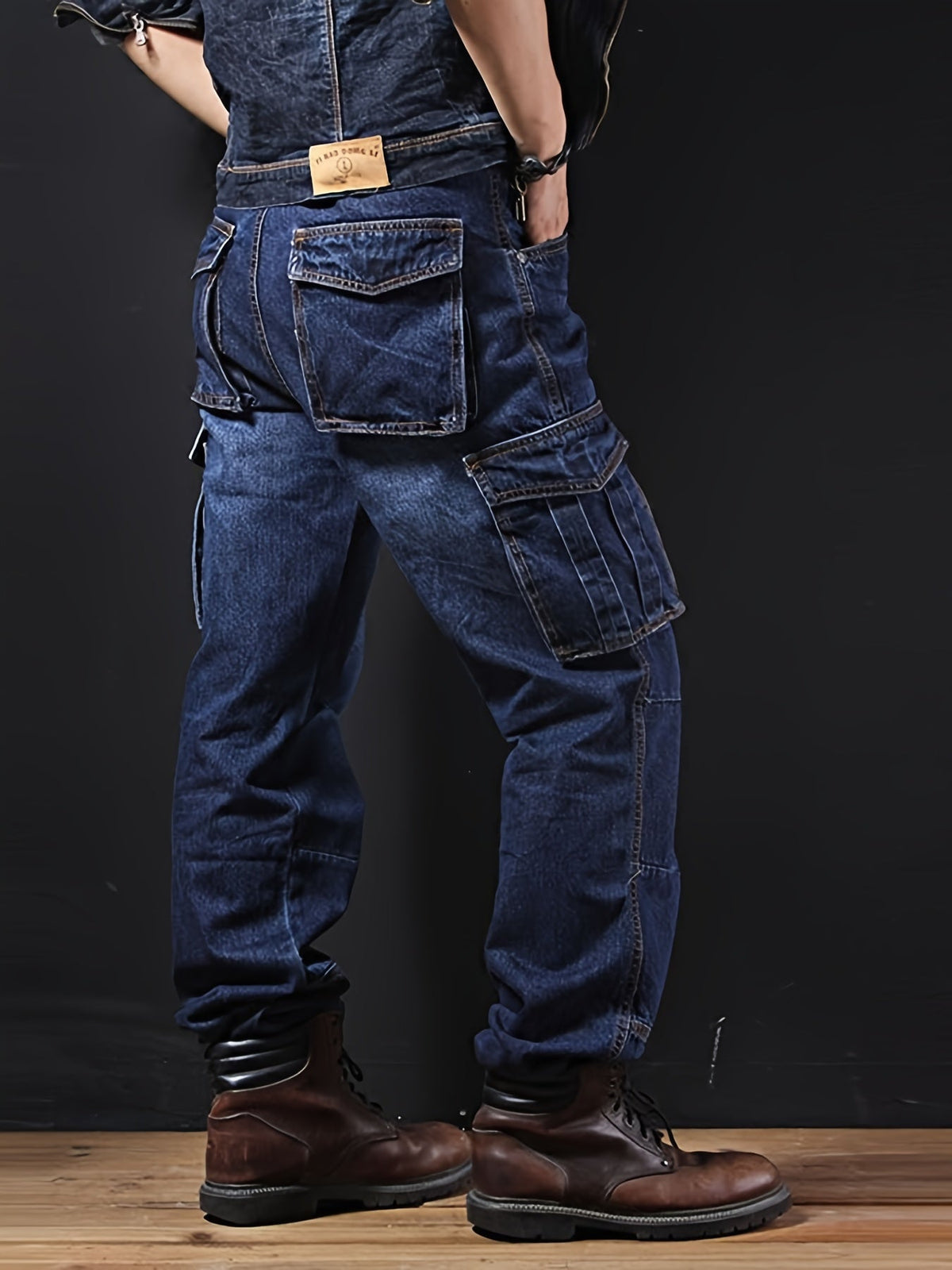 Cargo Pants with Multiple Pockets and Relaxed Fit, Reinforced Stitching