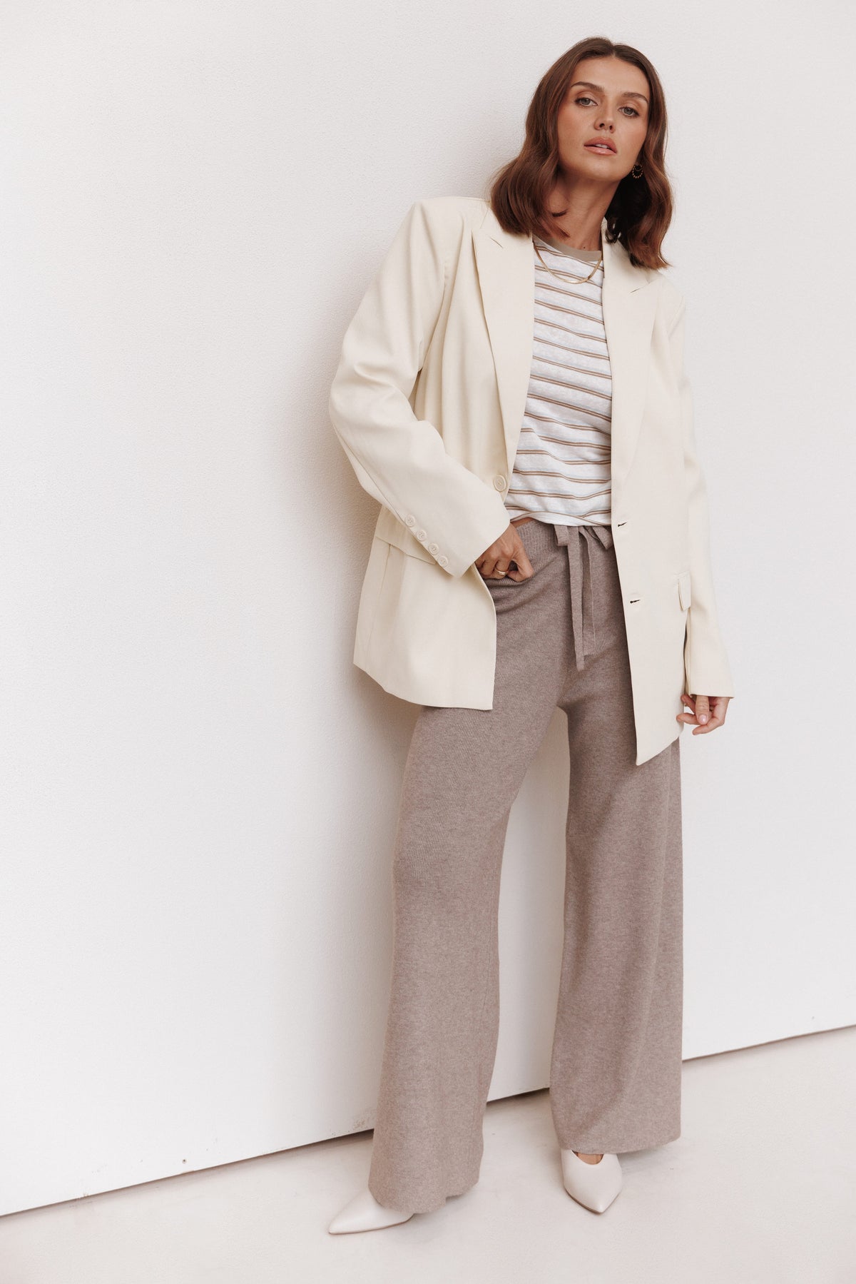 BOTTOMS Tarly Knit Pants - Light Heather Grey