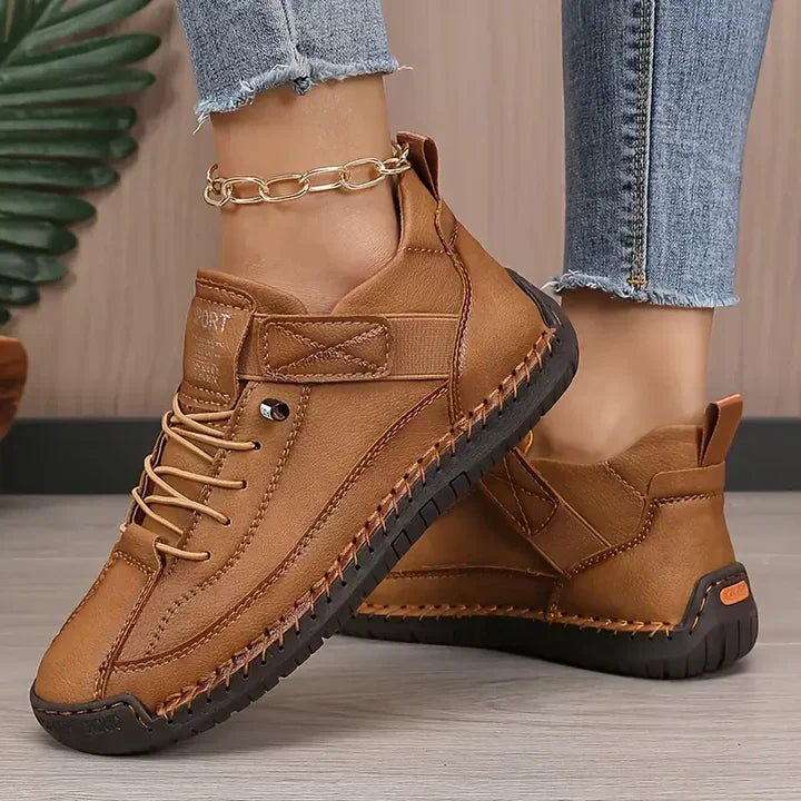 Lace Up Sneakers with Cushioned Insole and Stable Sole, Breathable Upper Material