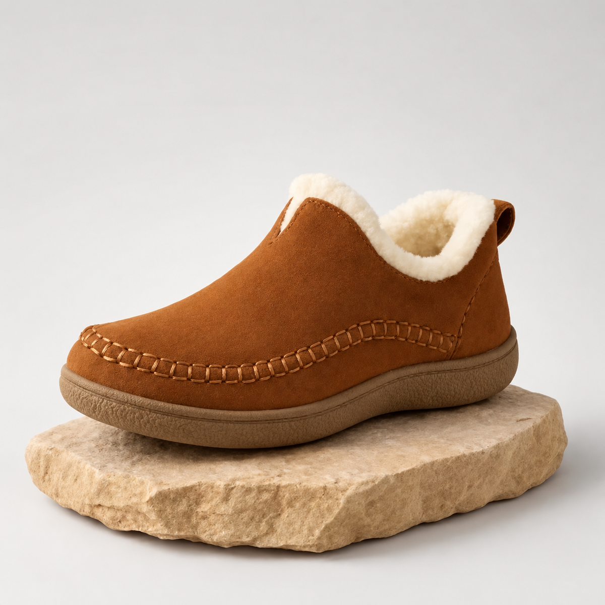 Insulated Slip On Shoes with Molded Footbed and High Traction Sole for Winter