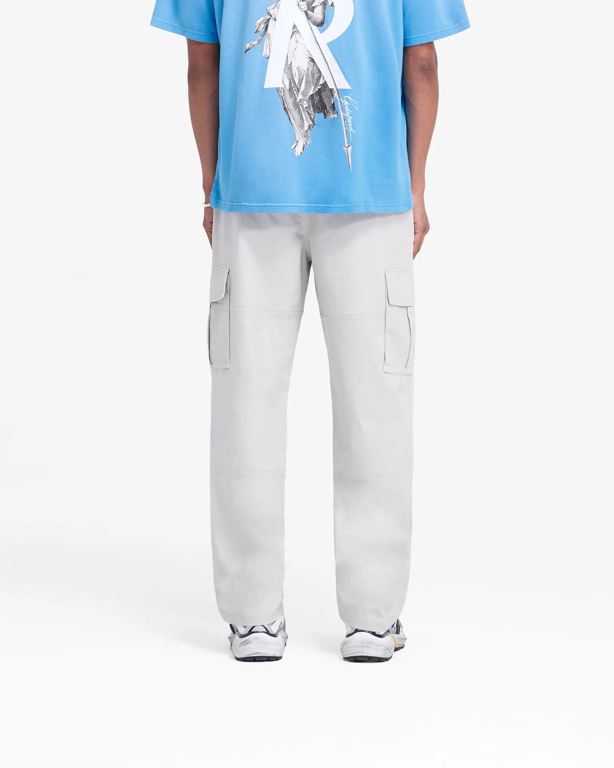 Men’s White Cargo Pants, Flap Pocket
