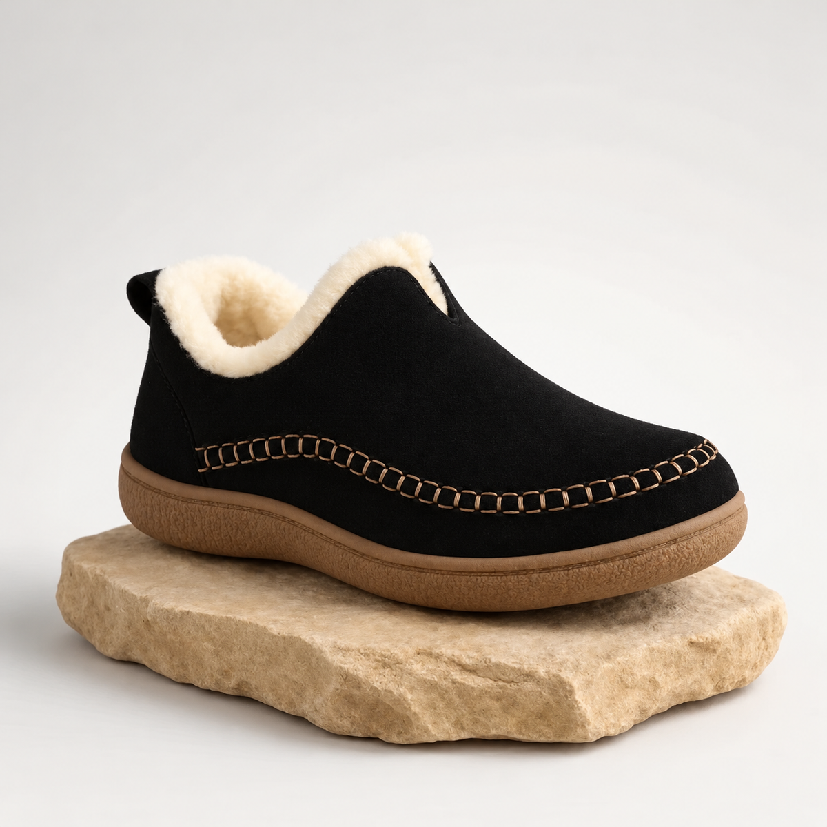 Insulated Slip On Shoes with Molded Footbed and High Traction Sole for Winter