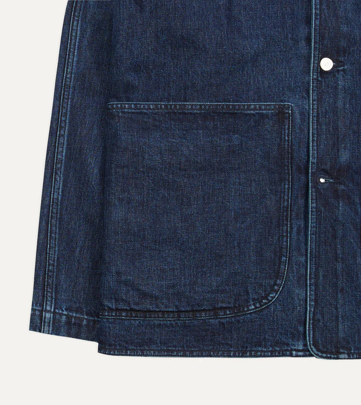 Men’s Indigo Wash Denim Field Jacket, Multi-Pocket