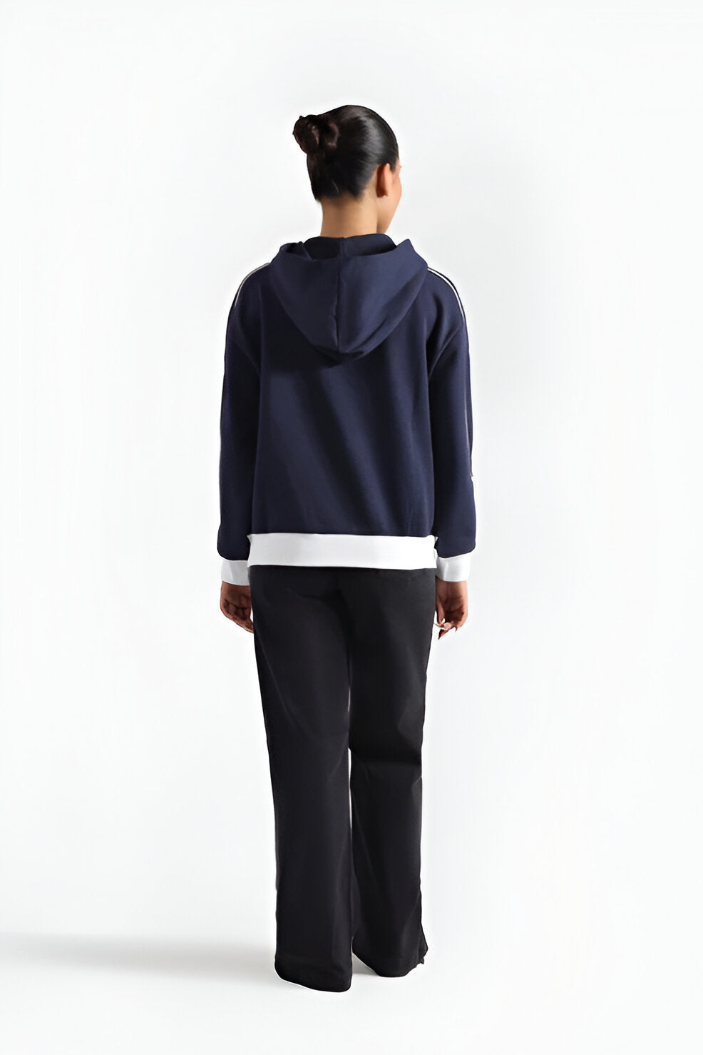 Women’s Activewear Hoodie, Contrast Stripes
