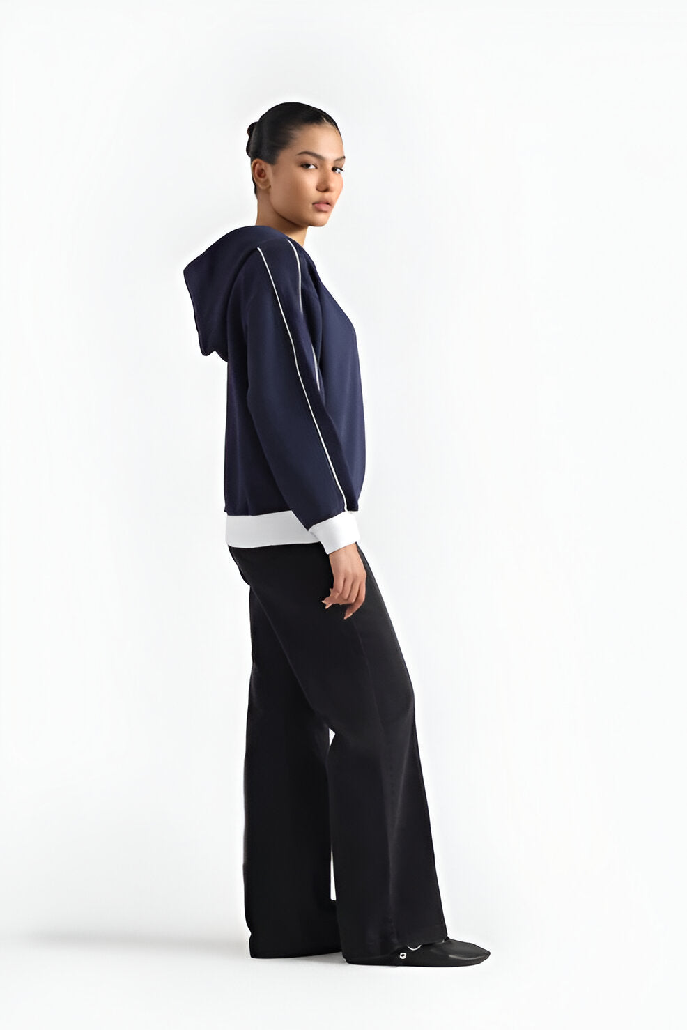 Women’s Activewear Hoodie, Contrast Stripes