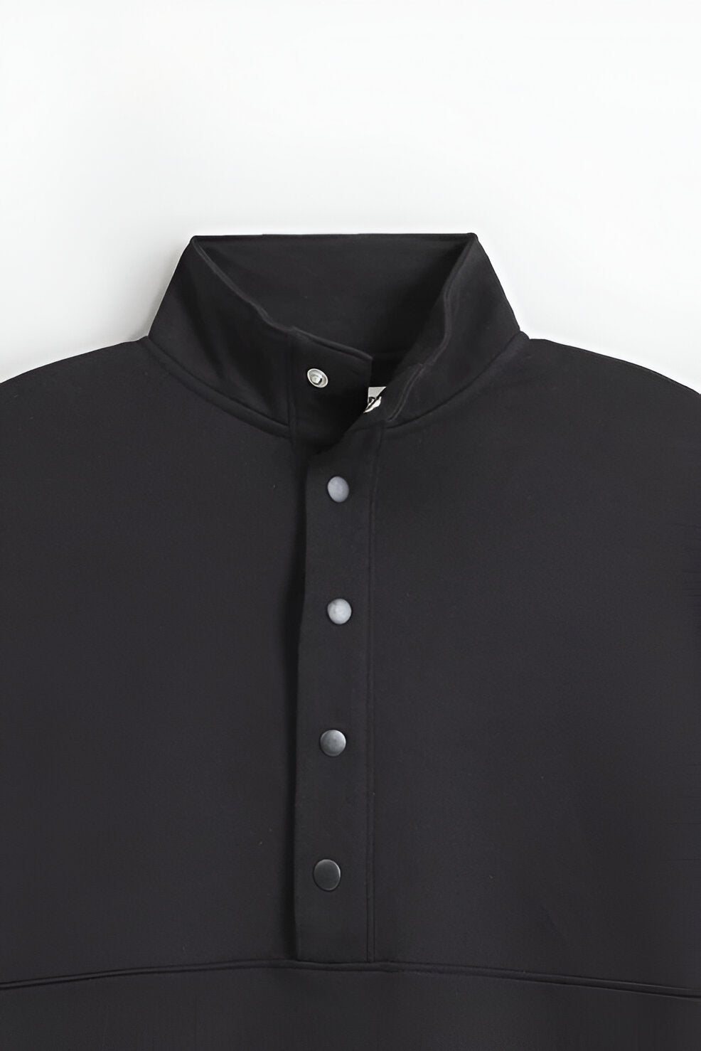 Men’s Quarter Placket Sweatshirt, Mock Neck Long Sleeve