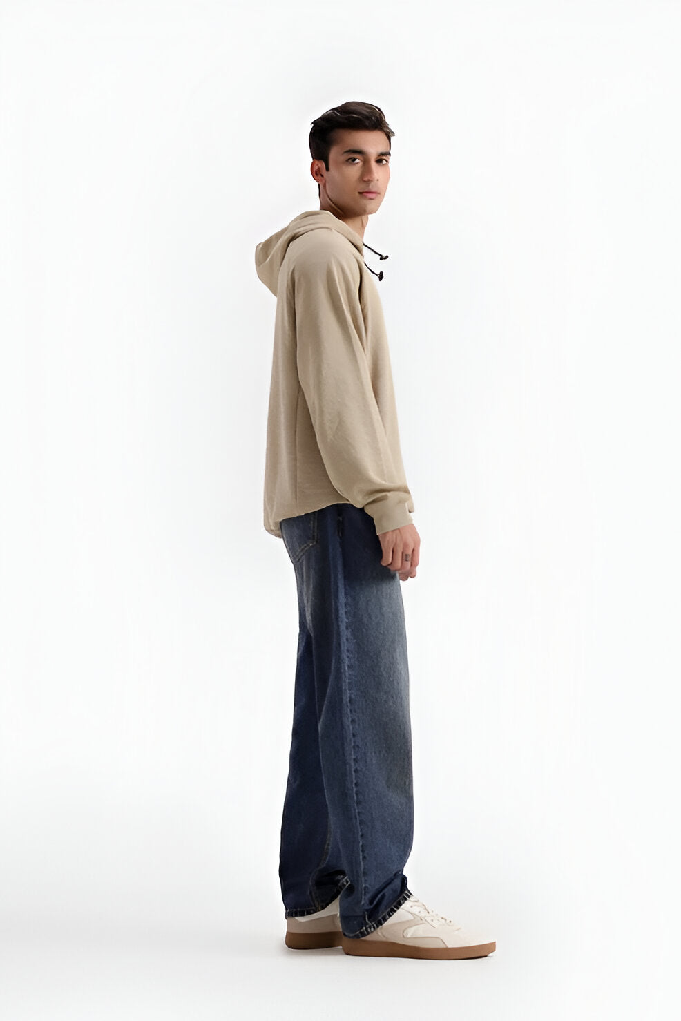 Men’s Basic Textured Hoodies, Full-Length Sleeves