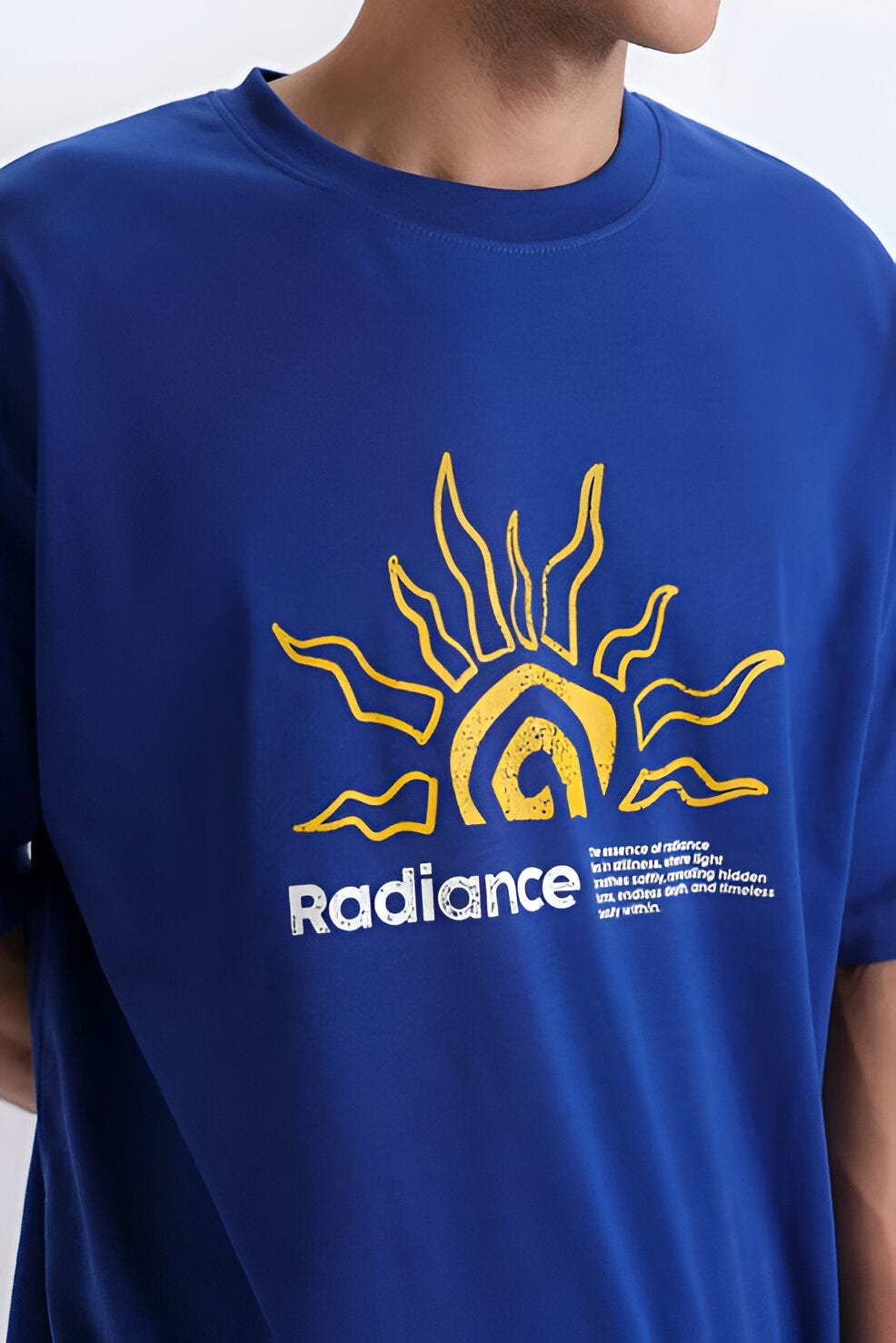 Men’s T-Shirt With Label Patch, Crew Neck