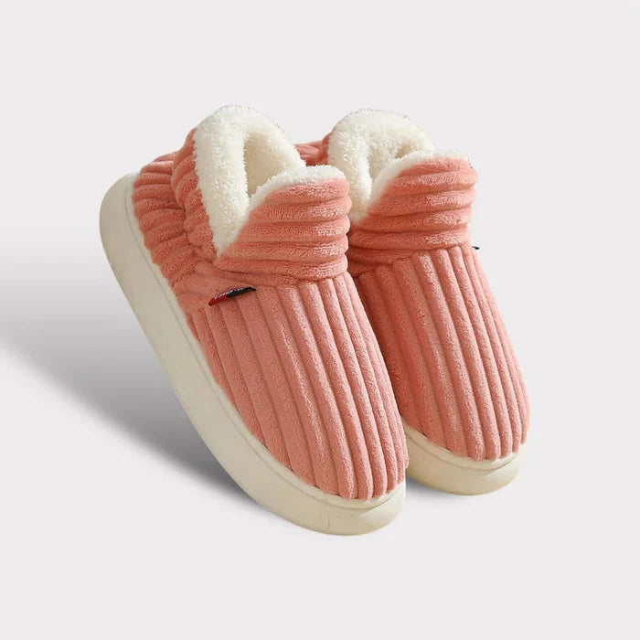 Fleece House Slippers with Non Slip Base and Ankle Support for Men and Women