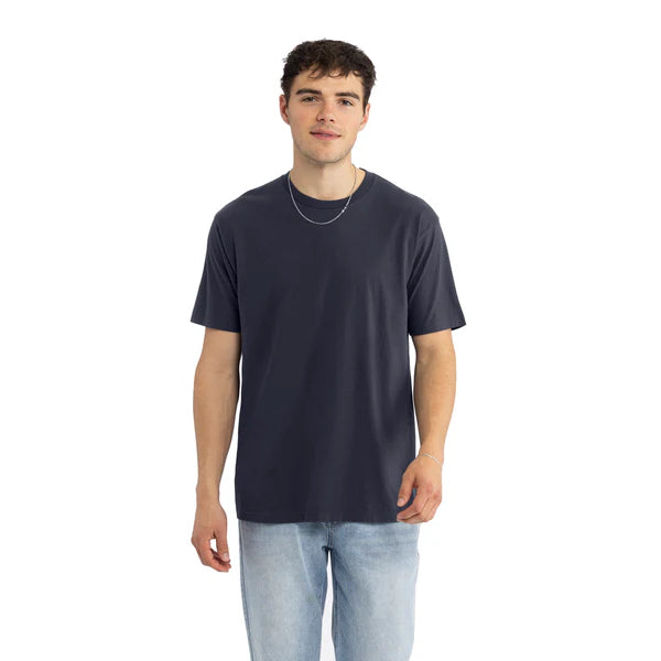 Men’s Tubular Black T-Shirt Heavyweight, Crew Neck