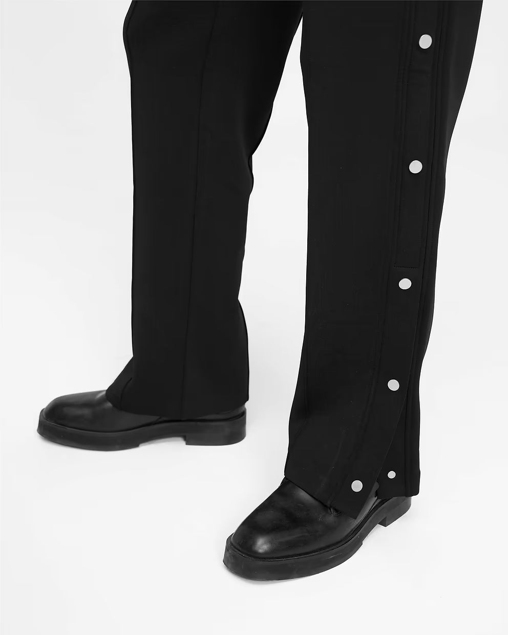 Men’s Popper Pant Black, Split Hem
