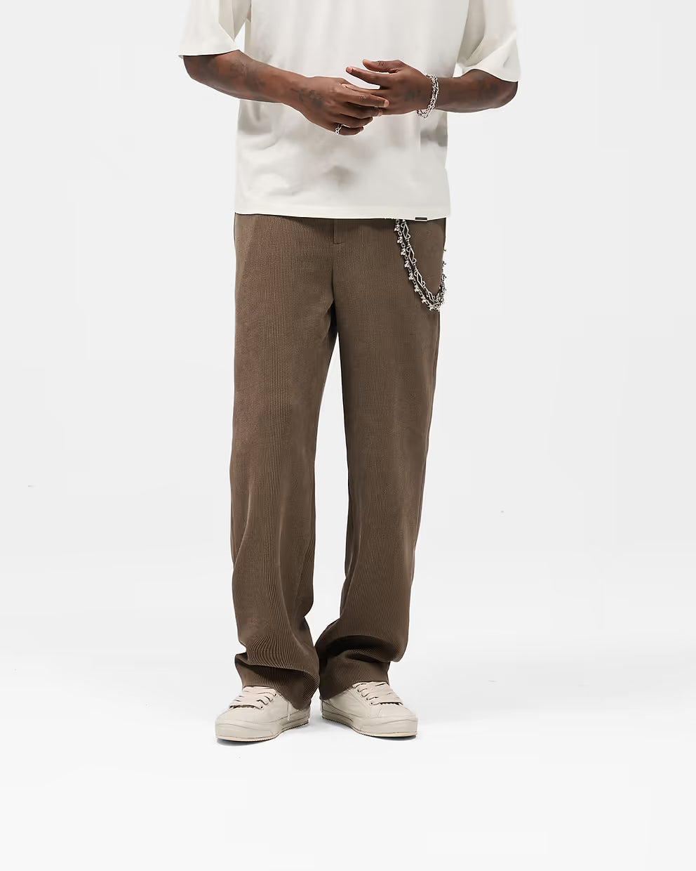 Men’s Ribbed Hybrid Brown Pant Clove, Stretch Comfort