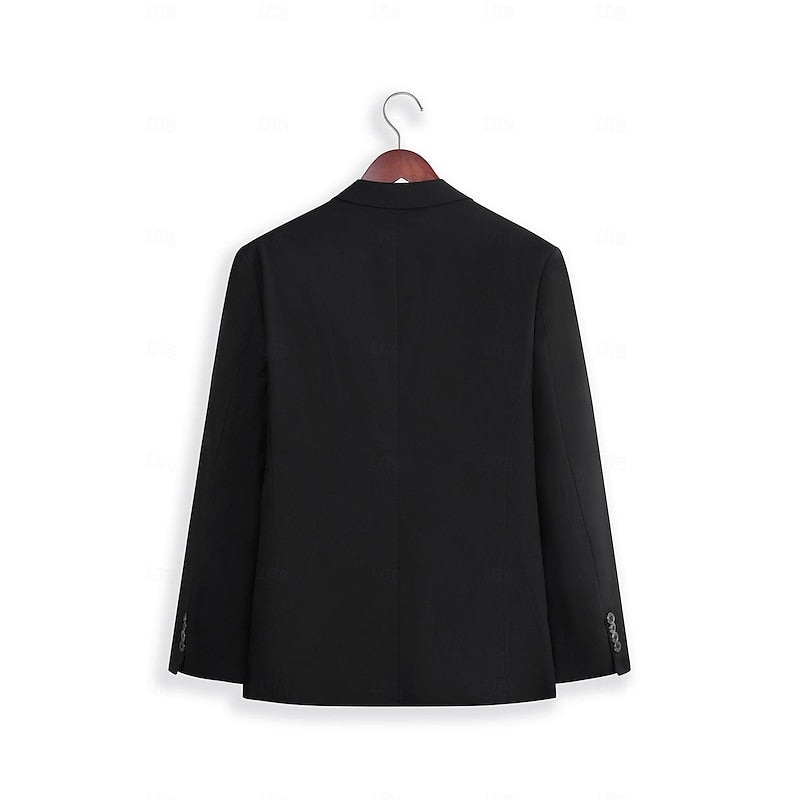 Three Piece Suit Set with Single Breasted Jacket and Tailored Fit