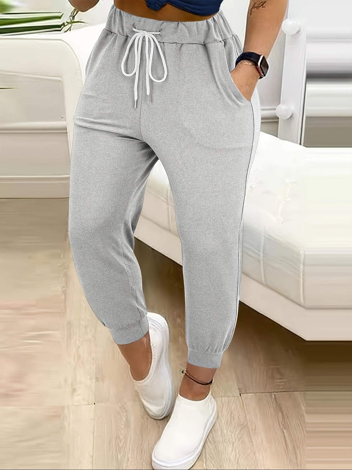 Tapered Joggers with Adjustable Drawstring Waist and Side Pockets