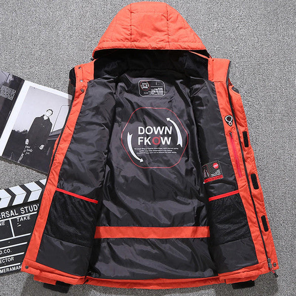 Hooded Zip Jacket with Removable Hood and Thick Polyester Fabric